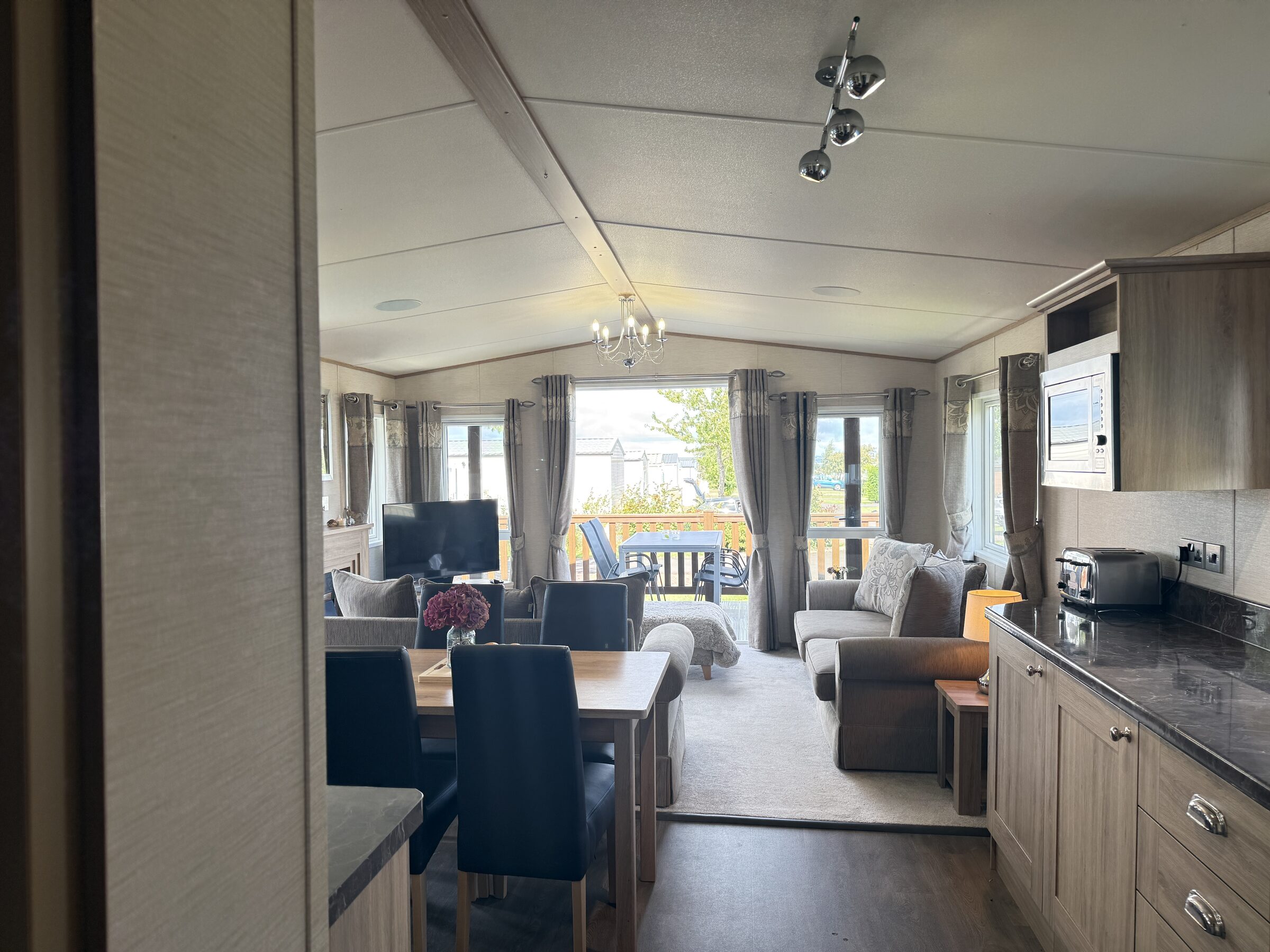 Living space in a holiday home for sale at Gilsland Park, North Berwick