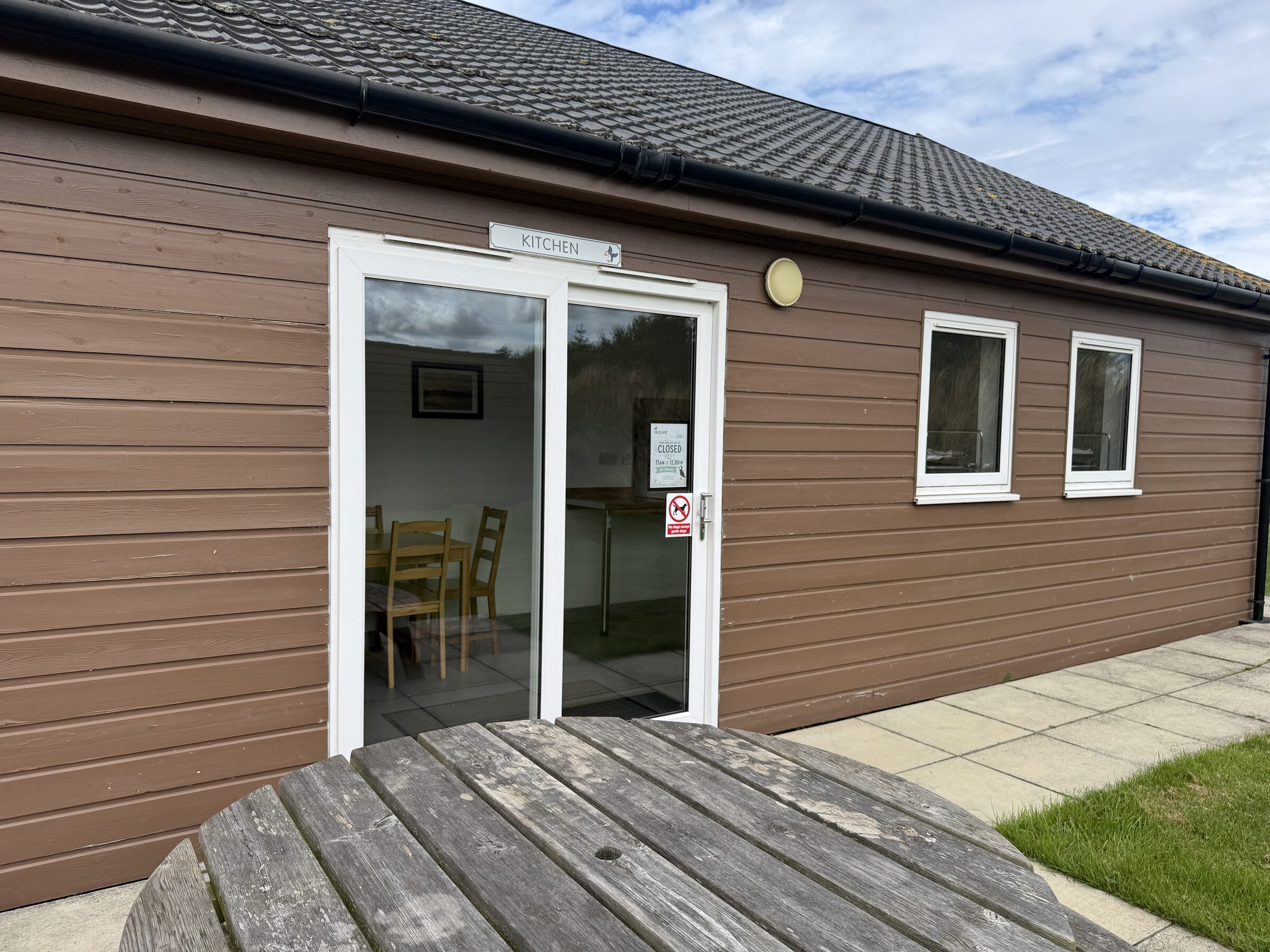 The communal kitchen at Gilsland Park, North Berwick